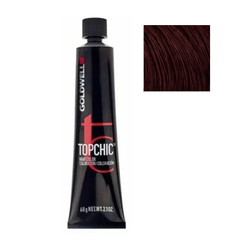 Стойкая профессиональная краска для волос - Goldwell Topchic Hair Color Coloration 6RV (Красно-фиолетовый темный русый)